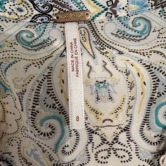 Free People Moonlight Bay mini dress | blue & white paisley print | size 8 - Picture 15 of 15